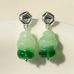 Dopamine Candy Drop Glass Earrings – Matcha Mint - floysun