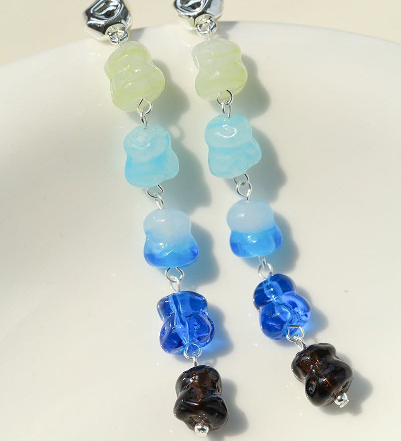 Dopamine Candy Drop Glass Earrings – Ocean Pop - floysun