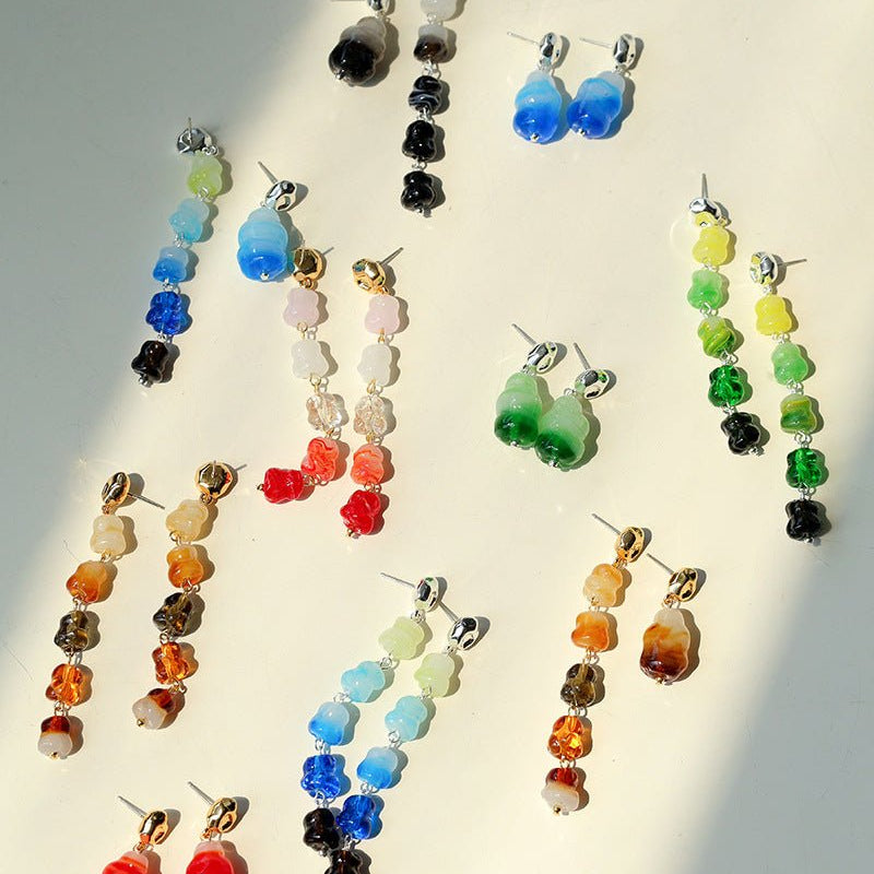 Dopamine Candy Drop Glass Earrings – Ocean Pop - floysun