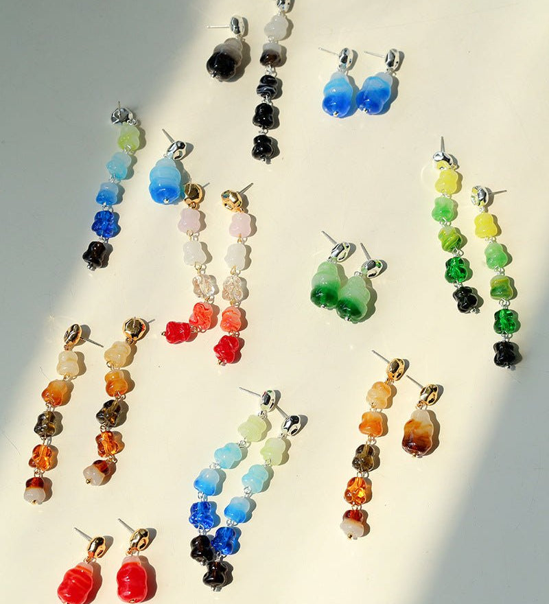Dopamine Candy Drop Glass Earrings – Ocean Pop - floysun