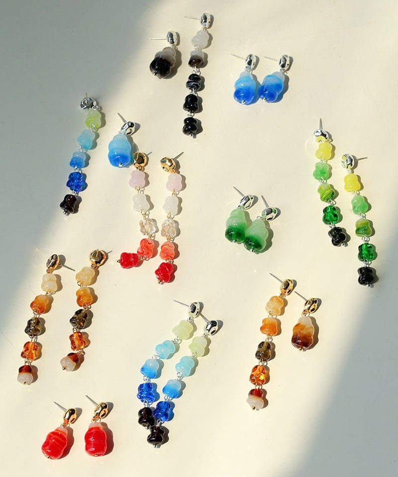 Dopamine Candy Drop Glass Earrings – Ocean Pop - floysun
