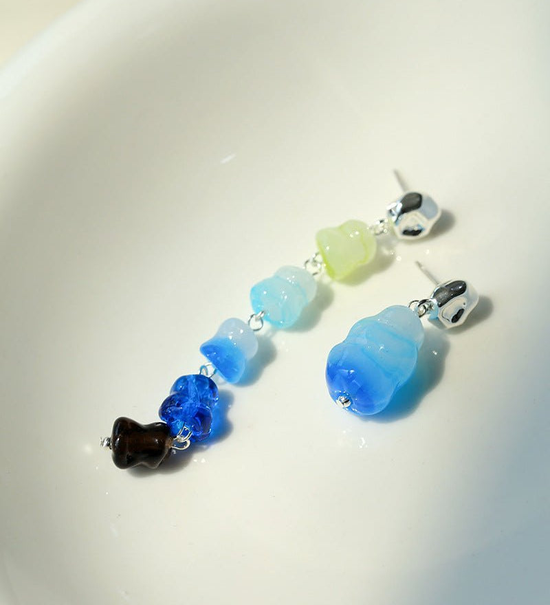 Dopamine Candy Drop Glass Earrings – Ocean Pop - floysun