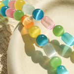 Dopamine Colorful Cat's Eye Baroque Necklace - floysun