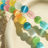 Dopamine Colorful Cat's Eye Baroque Necklace - floysun