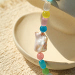 Dopamine Colorful Cat's Eye Baroque Necklace - floysun