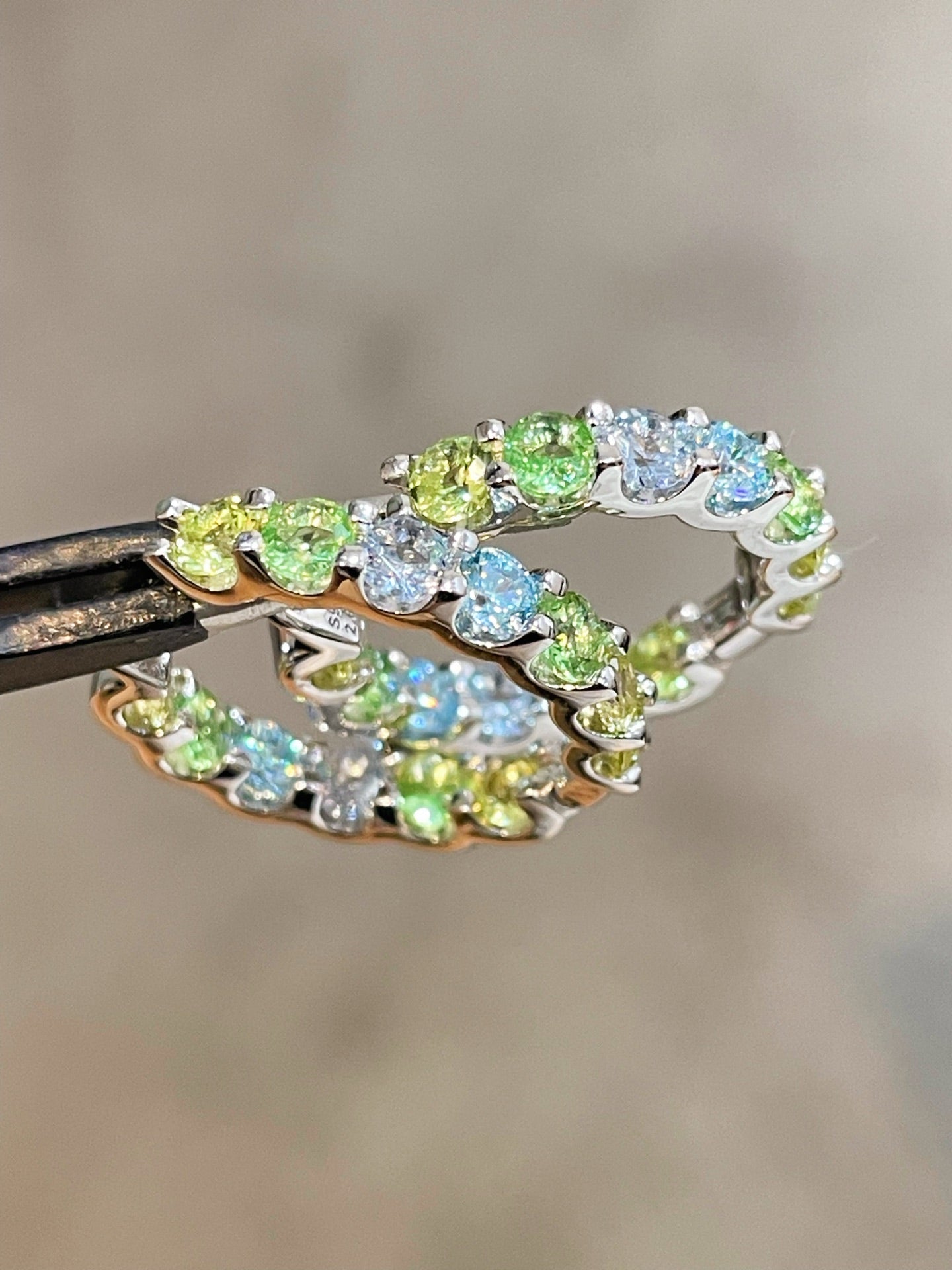 Dopamine Paraiba-Colour Gradient Hoop Earrings - floysun