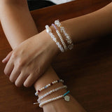 Dopamine Stacking Elastic Bracelets – Pearls & Gemstones - floysun