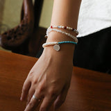 Dopamine Stacking Elastic Bracelets – Pearls & Gemstones - floysun