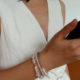 Dopamine Stacking Elastic Bracelets – Pearls & Gemstones - floysun
