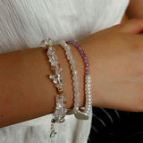 Dopamine Stacking Elastic Bracelets – Pearls & Gemstones - floysun