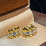 Double Band High Carbon Diamond Hoop Earrings - floysun