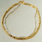 Double-Layer Baroque Stick Pearl Hammered Gold Necklace - floysun