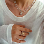 Double Layer Clear Crystal Peace Dove Pendant Necklace - floysun