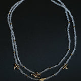 Double Layer Clear Crystal Peace Dove Pendant Necklace - floysun