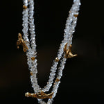 Double Layer Clear Crystal Peace Dove Pendant Necklace - floysun