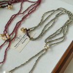 Double - Layer Faceted Gemstone Necklace with Pearl Pendant – Garnet or Gold Ore Option - floysun