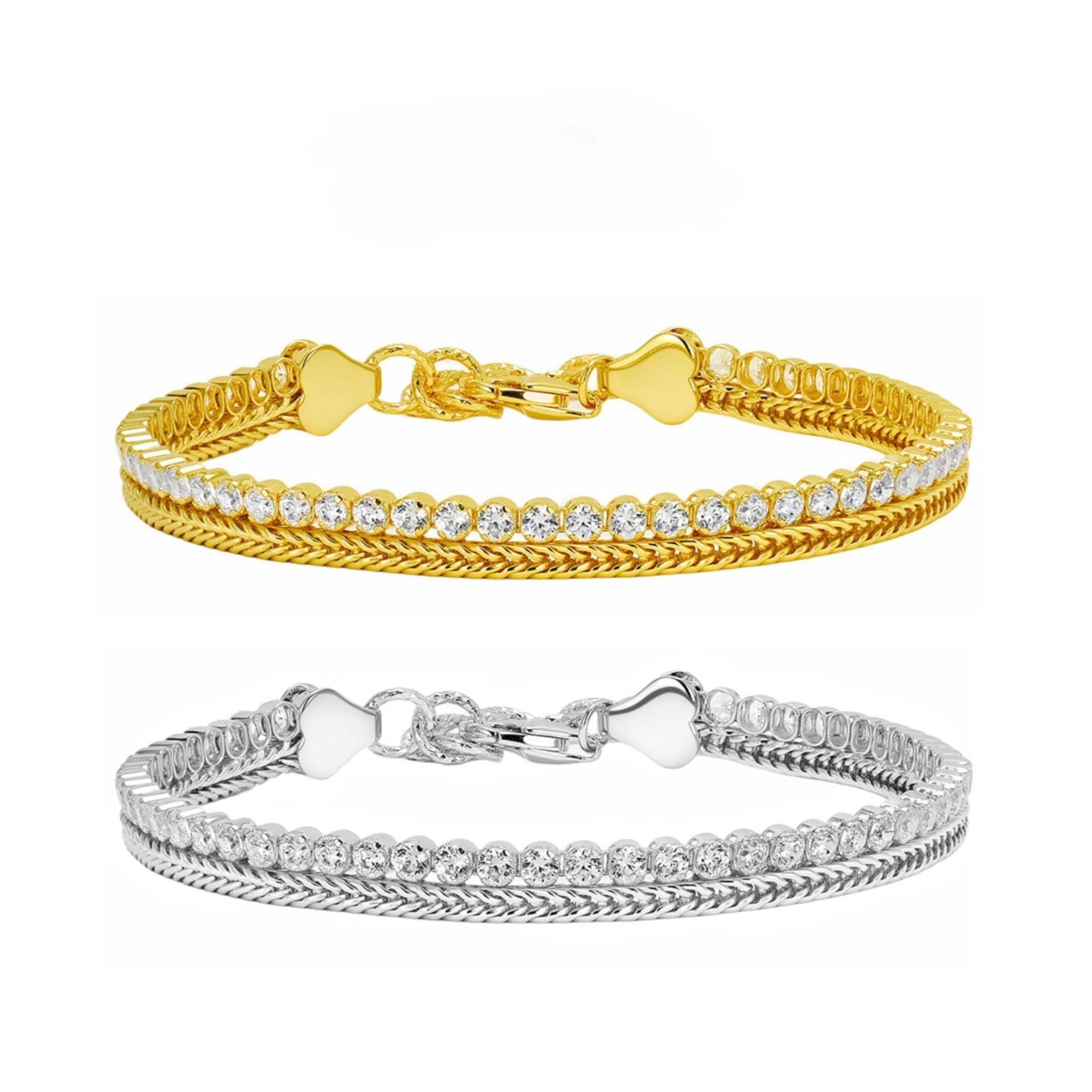 Double - Layer Zircon Chain Bracelet - floysun