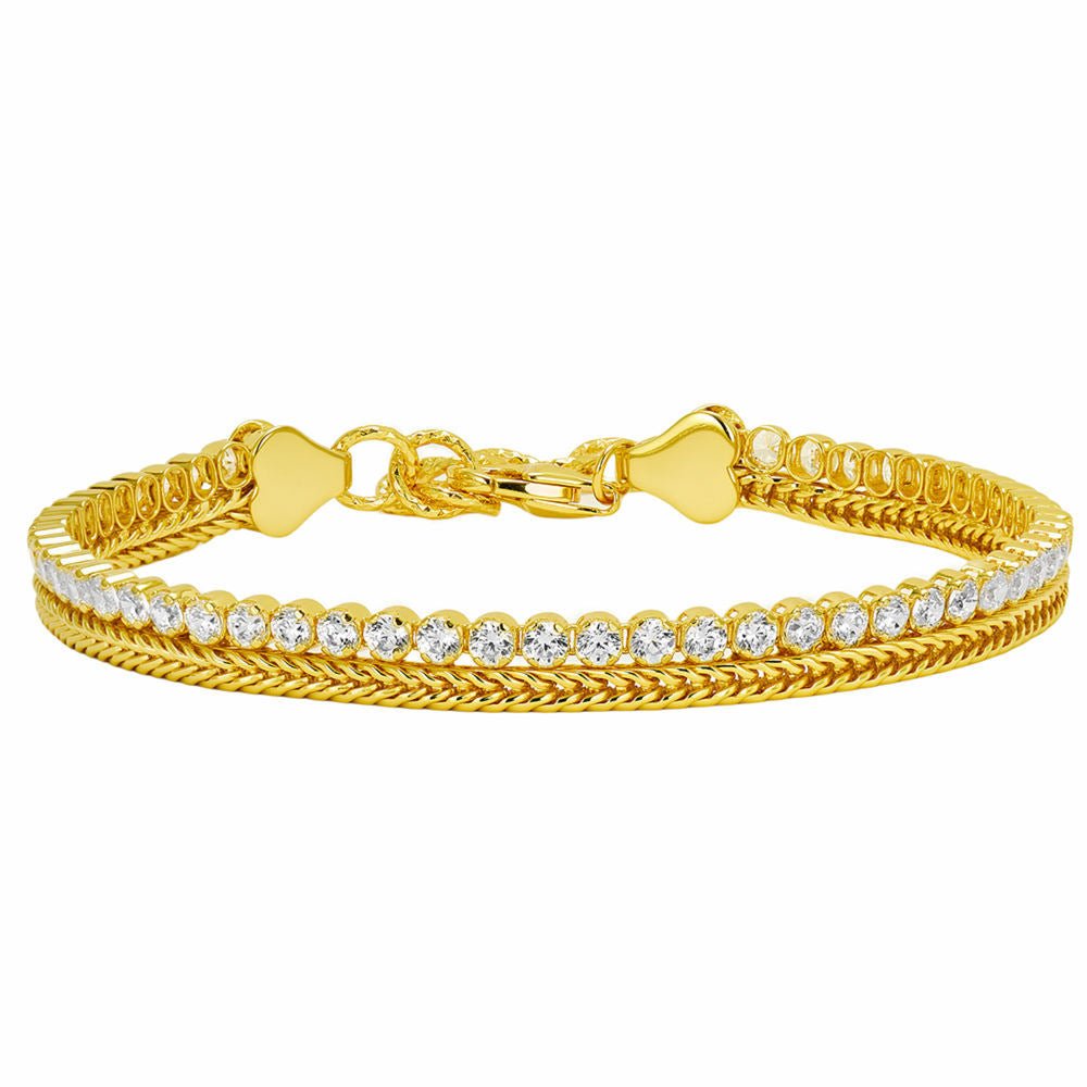 Double - Layer Zircon Chain Bracelet - floysun