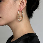 Double Oval Hand-Beaded Natural Gemstone Earrings - floysun