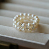 Double - Row Pearl Stretch Ring - floysun