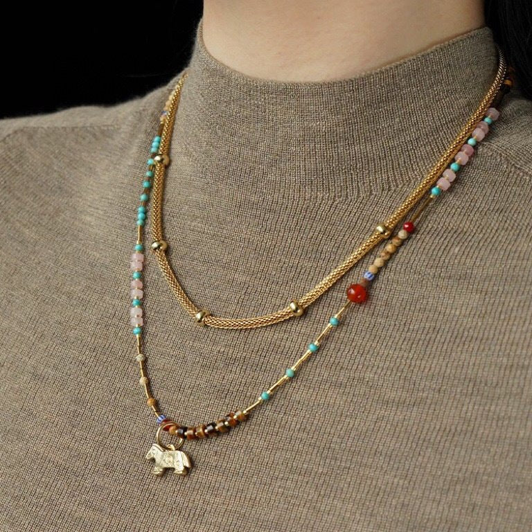 Dream Island Carousel Pony Beaded Necklace - floysun
