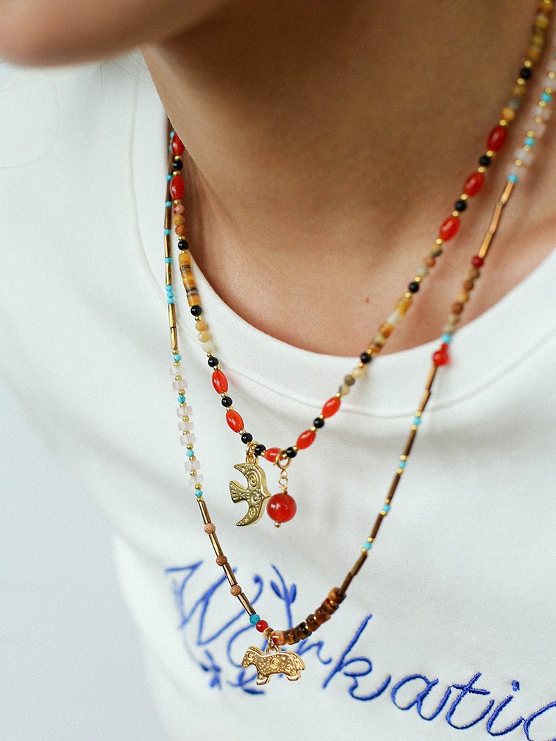 Dream Island Carousel Pony Beaded Necklace - floysun