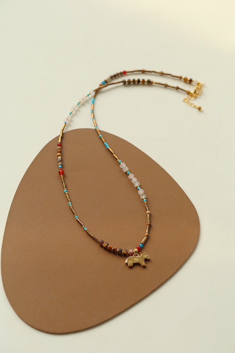 Dream Island Carousel Pony Beaded Necklace - floysun