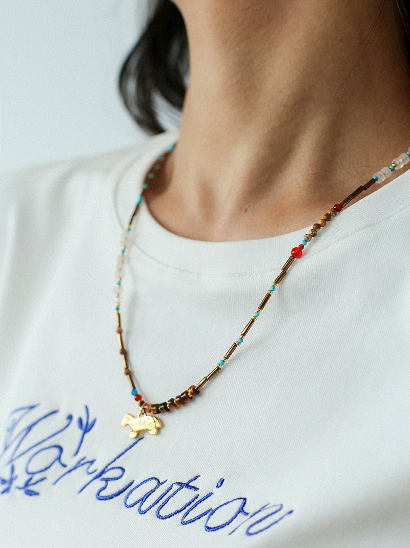 Dream Island Carousel Pony Beaded Necklace - floysun