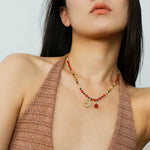 Dream Island Flaming Bird Beaded Necklace - floysun