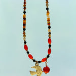 Dream Island Flaming Bird Beaded Necklace - floysun