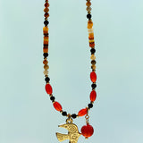 Dream Island Flaming Bird Beaded Necklace - floysun