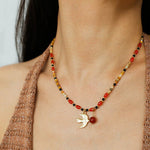Dream Island Flaming Bird Beaded Necklace - floysun