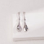 Droplet-shaped Pendant Encasing Pearl Earrings - floysun
