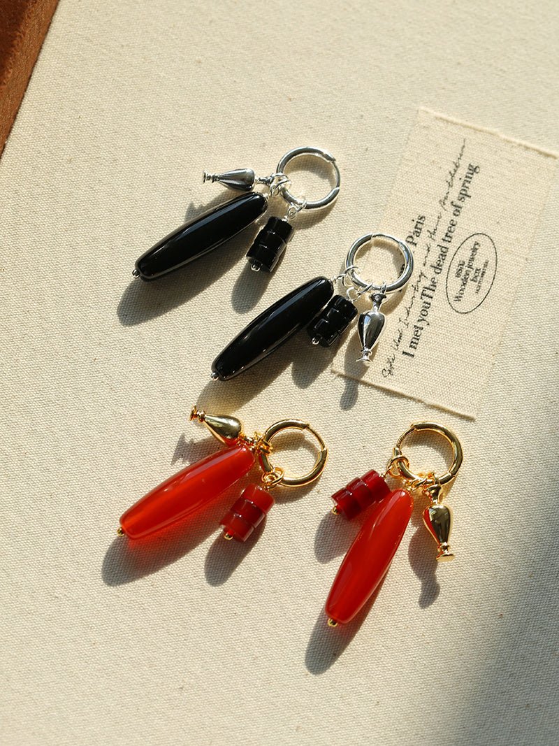 Dual Agate Bottle - Inspired Convertible Earrings - floysun