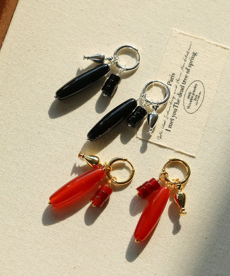 Dual Agate Bottle - Inspired Convertible Earrings - floysun