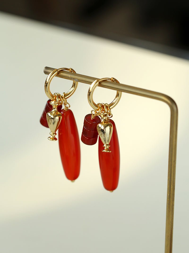 Dual Agate Bottle - Inspired Convertible Earrings - floysun