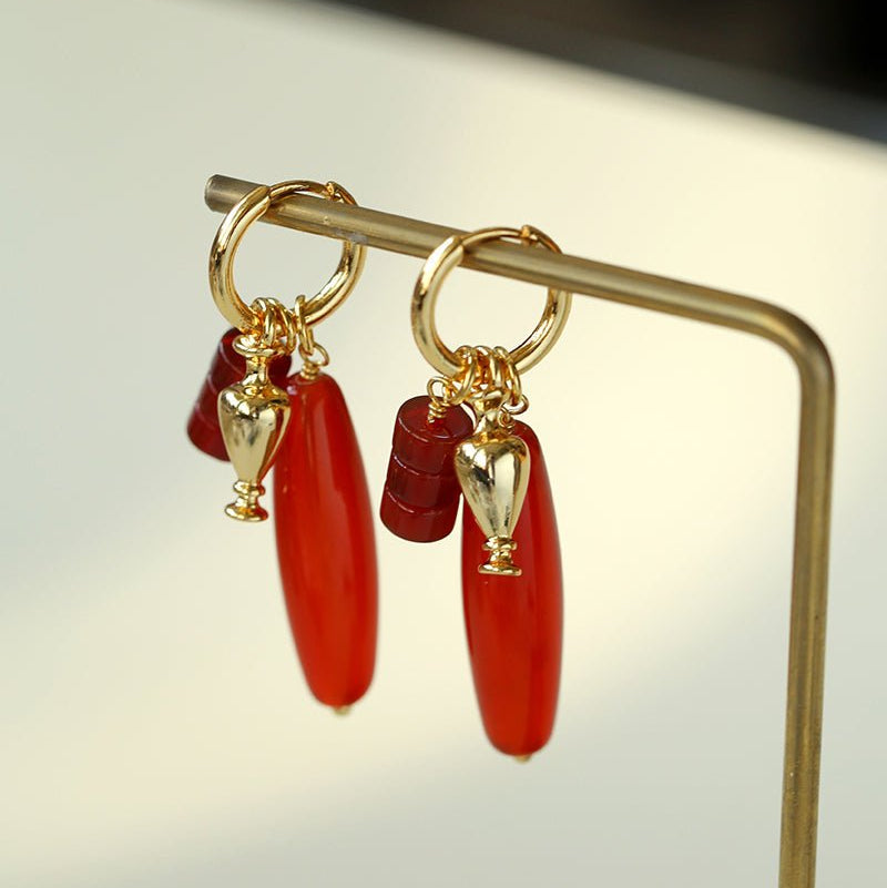 Dual Agate Bottle - Inspired Convertible Earrings - floysun