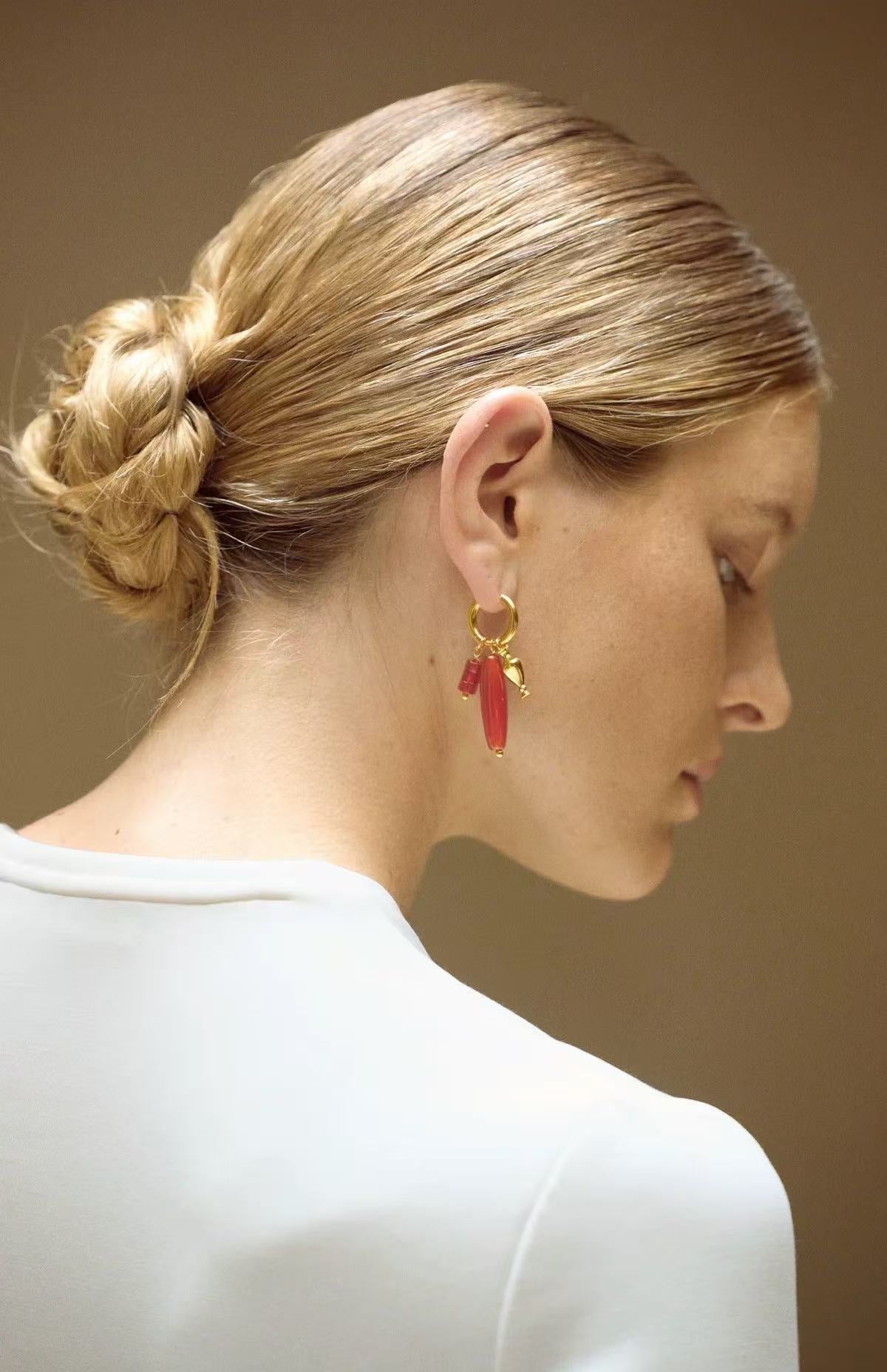 Dual Agate Bottle - Inspired Convertible Earrings - floysun