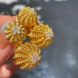 Dual Cactus Ball High Carbon Diamond Stud Earrings - floysun