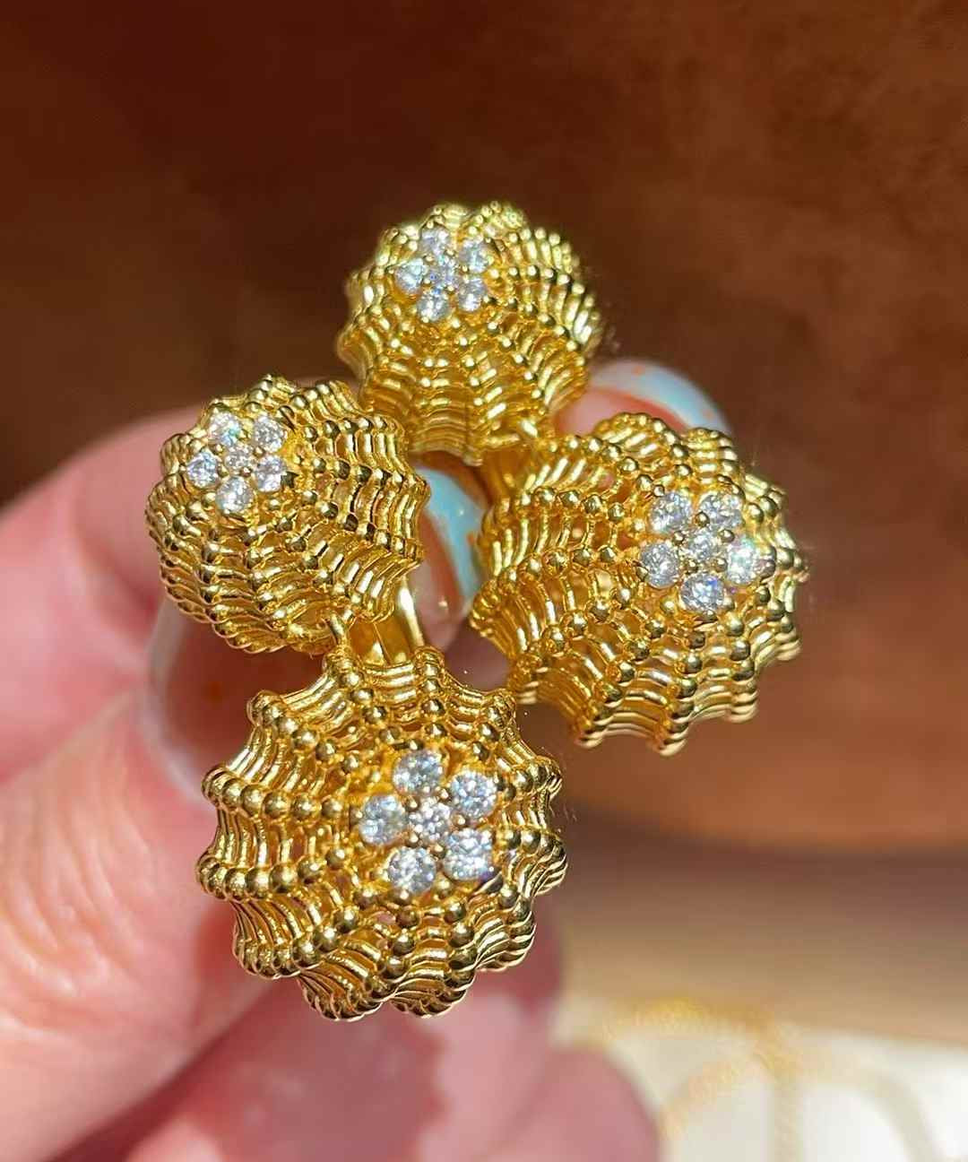 Dual Cactus Ball High Carbon Diamond Stud Earrings - floysun