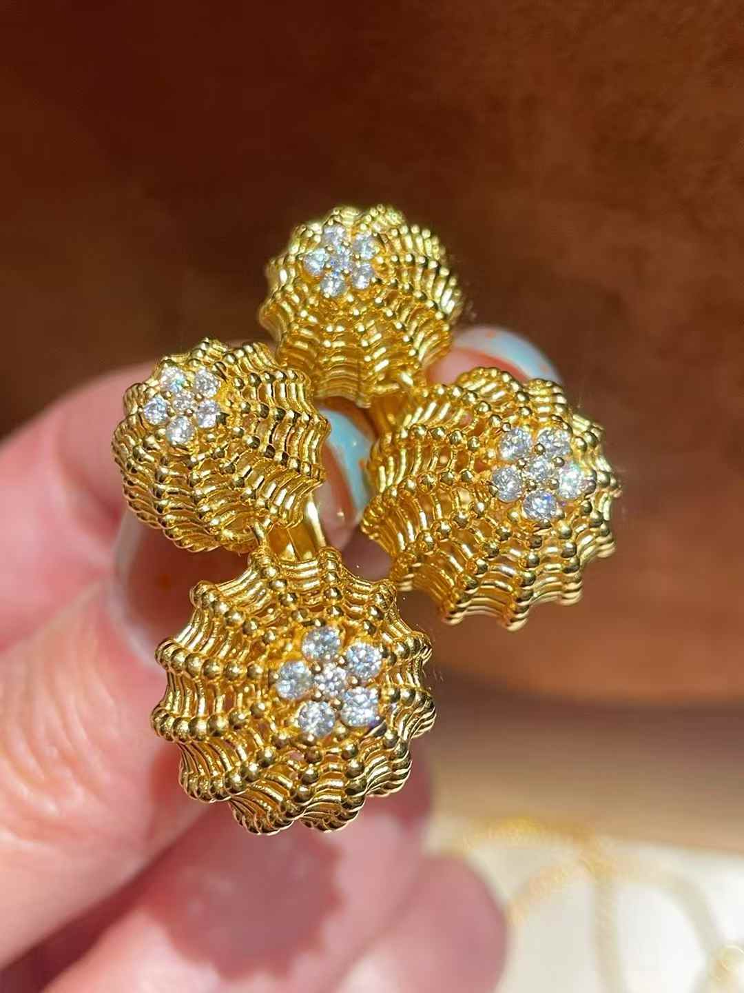 Dual Cactus Ball High Carbon Diamond Stud Earrings - floysun