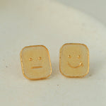 Dual Emotion Square Face Stud Earrings - floysun