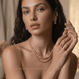 Dual Row Hammered Bezel Cubic Zirconia Tassel Drop Stud Earrings - floysun