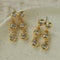 Dual Row Hammered Bezel Cubic Zirconia Tassel Drop Stud Earrings - floysun