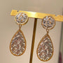 Dual - Wear Gold Silver Two - Tone Hollow Leaf Drop Earrings - floysun