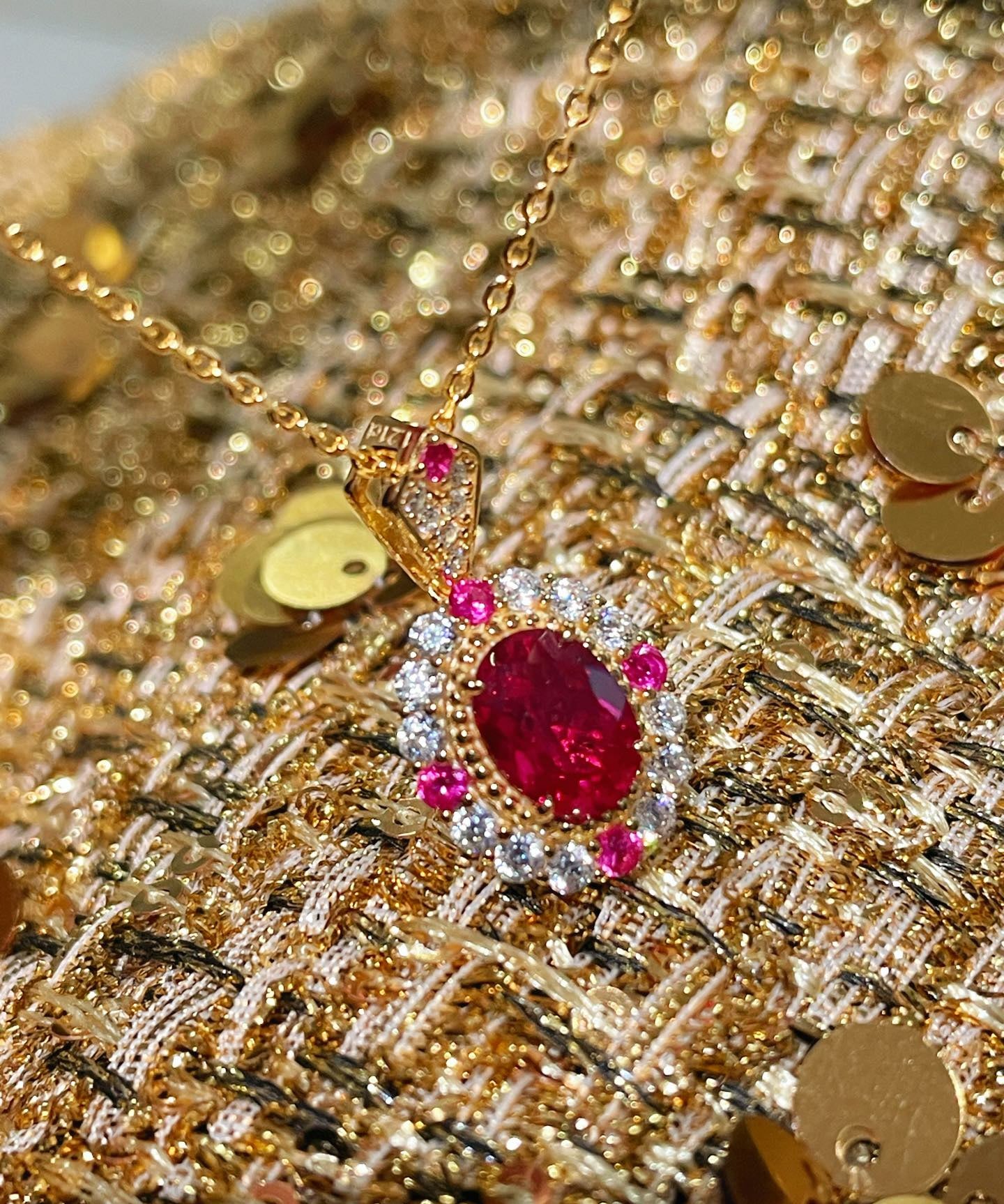 Duchess Series Oval Red Ruby Necklace - floysun