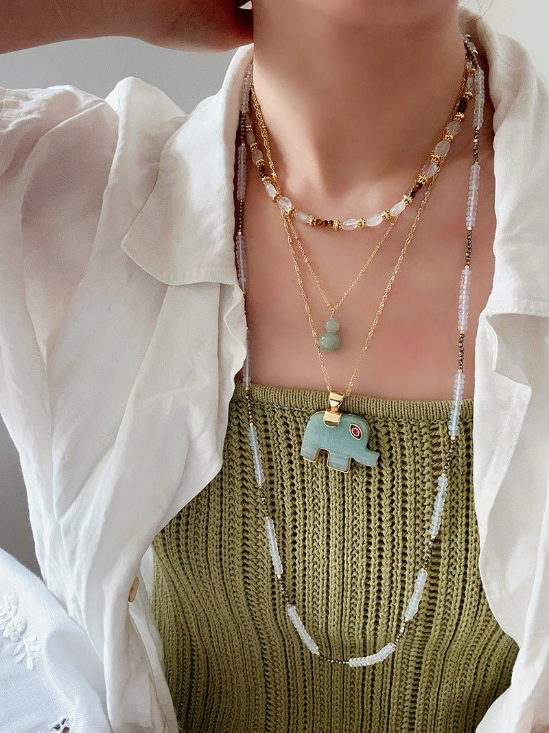 Duling Jade Gourd Pendant Necklace - floysun