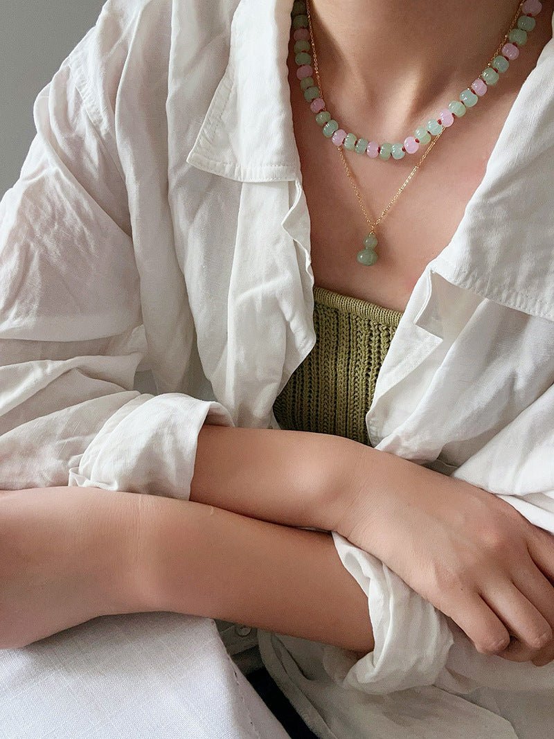 Duling Jade Gourd Pendant Necklace - floysun
