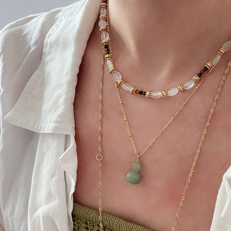Duling Jade Gourd Pendant Necklace - floysun