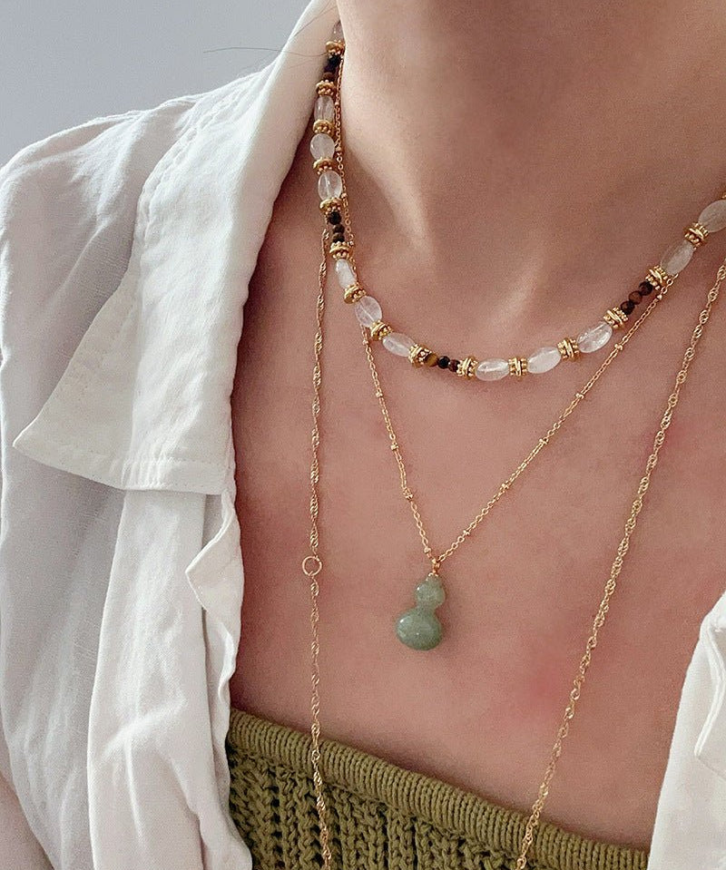 Duling Jade Gourd Pendant Necklace - floysun